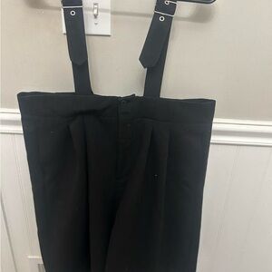 Women’s Black Suspender Shorts